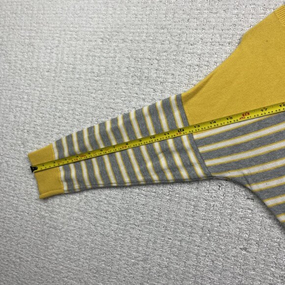 Banana Republic Shirt Womens S Yellow / Grey Striped 3/4 Sleeve Pullover - Picture 7 of 8